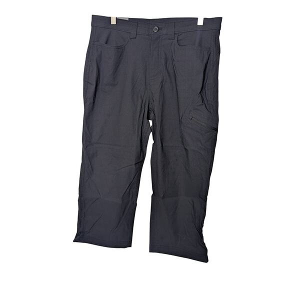 Eddie Bauer Rainier Capris Sweat Wicking UPF 50 Athletic Pants Women Sz 12 Black - Picture 1 of 9